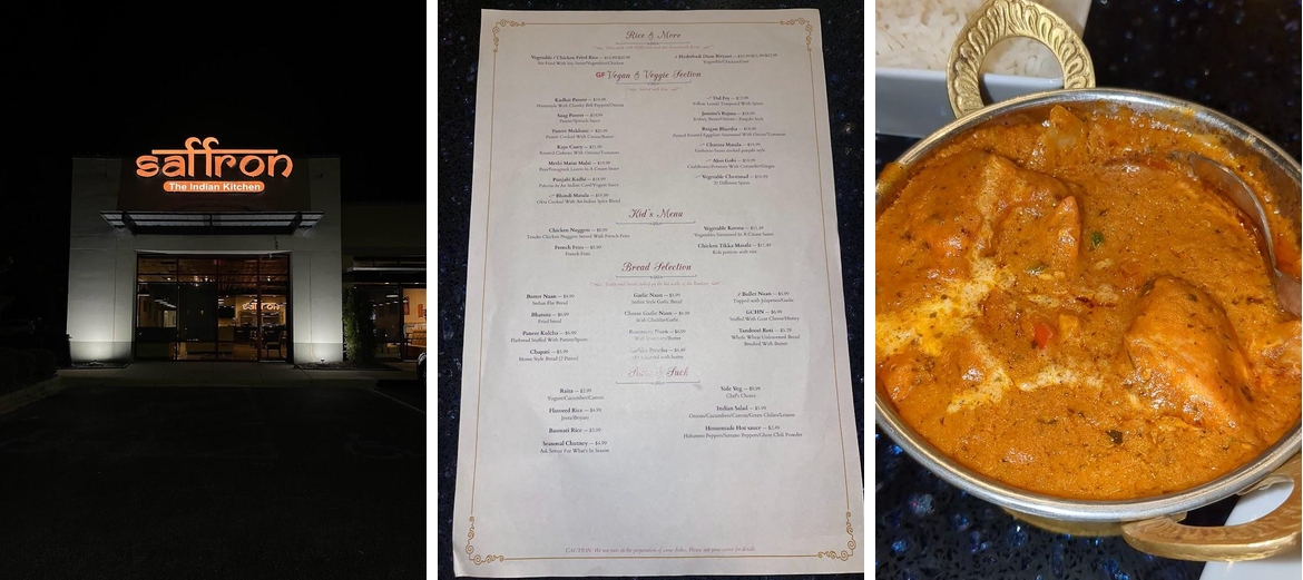 Saffron Indian Kitchen Menu