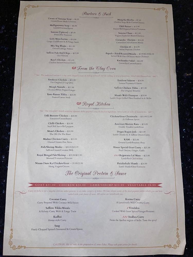 Saffron Indian Kitchen Menu image 2